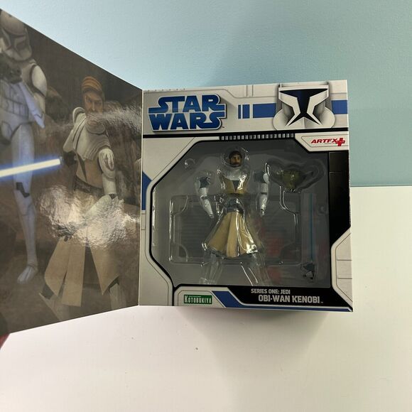 Star Wars Clone Wars Obi-Wan Kenobi ArtFX Figure Kotobukiya Series One Jedi NEW - Picture 2 of 6